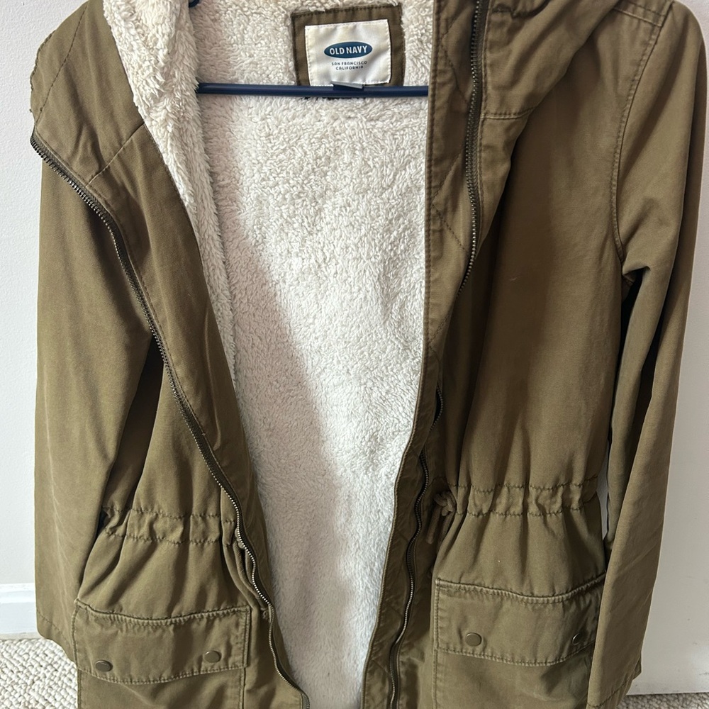 Old Navy Olive Green Hooded Jacket